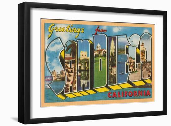 Greetings from San Diego, California-null-Framed Art Print