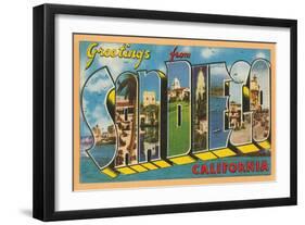 Greetings from San Diego, California-null-Framed Art Print