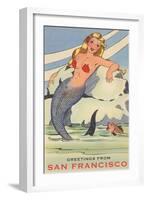 Greetings from San Francisco, California, Mermaid-null-Framed Art Print