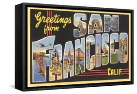 Greetings from San Francisco, California-null-Framed Stretched Canvas