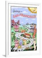 Greetings from San Francisco-Danielle O'Malley-Framed Art Print