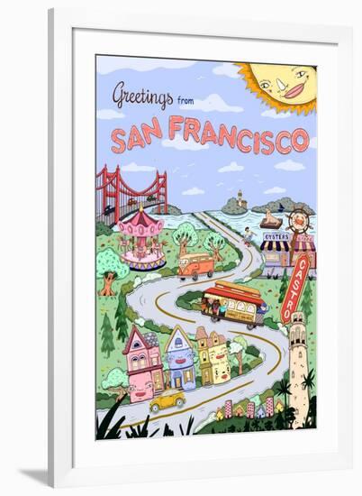 Greetings from San Francisco-Danielle O'Malley-Framed Art Print