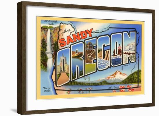 Greetings from Sandy-null-Framed Art Print