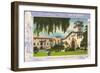 Greetings from Santa Barbara, California, Courthouse-null-Framed Art Print