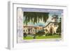 Greetings from Santa Barbara, California, Courthouse-null-Framed Art Print