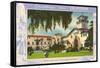 Greetings from Santa Barbara, California, Courthouse-null-Framed Stretched Canvas