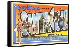 Greetings from Santa Cruz, California-null-Framed Stretched Canvas