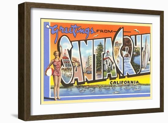 Greetings from Santa Cruz, California-null-Framed Art Print