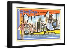 Greetings from Santa Cruz, California-null-Framed Art Print