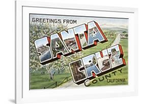 Greetings from Santa Cruz, California-null-Framed Art Print