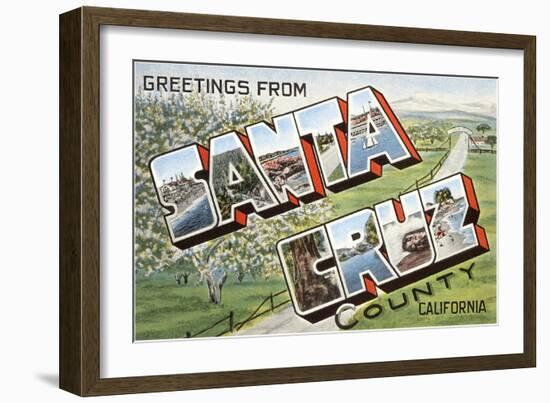 Greetings from Santa Cruz, California-null-Framed Art Print