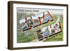Greetings from Santa Cruz, California-null-Framed Art Print