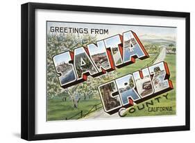 Greetings from Santa Cruz, California-null-Framed Art Print