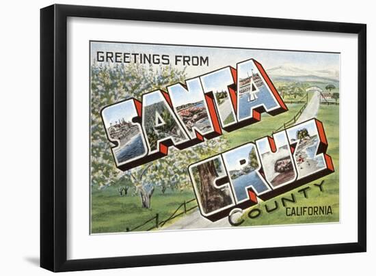 Greetings from Santa Cruz, California-null-Framed Art Print