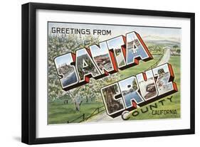 Greetings from Santa Cruz County, California-null-Framed Giclee Print