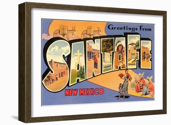 Greetings from Santa Fe, New Mexico-null-Framed Art Print