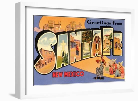 Greetings from Santa Fe, New Mexico-null-Framed Art Print