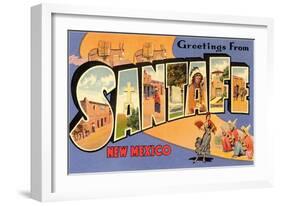 Greetings from Santa Fe, New Mexico-null-Framed Art Print