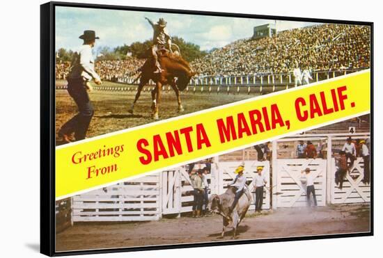 Greetings from Santa Maria, California-null-Framed Stretched Canvas