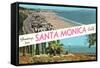 Greetings from Santa Monica, California-null-Framed Stretched Canvas