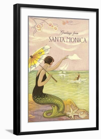 Greetings from Santa Monica-null-Framed Art Print