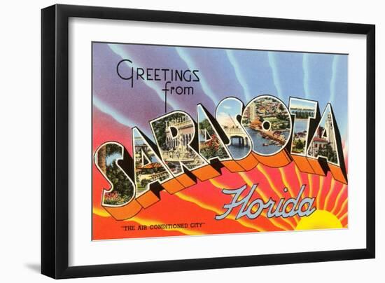 Greetings from Sarasota, Florida-null-Framed Art Print