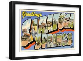 Greetings from Saratoga Springs, New York-null-Framed Art Print
