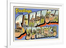 Greetings from Saratoga Springs, New York-null-Framed Premium Giclee Print