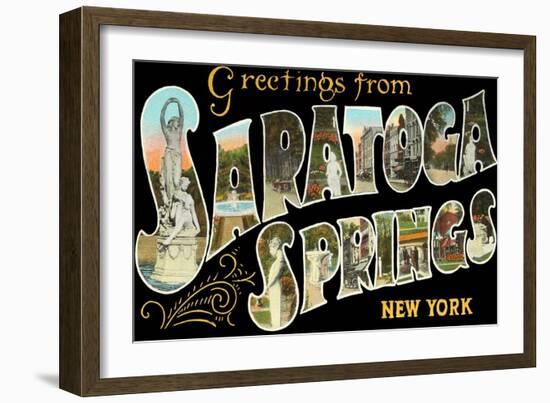 Greetings from Saratoga Springs, New York-null-Framed Art Print