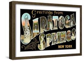 Greetings from Saratoga Springs, New York-null-Framed Art Print