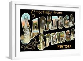 Greetings from Saratoga Springs, New York-null-Framed Art Print