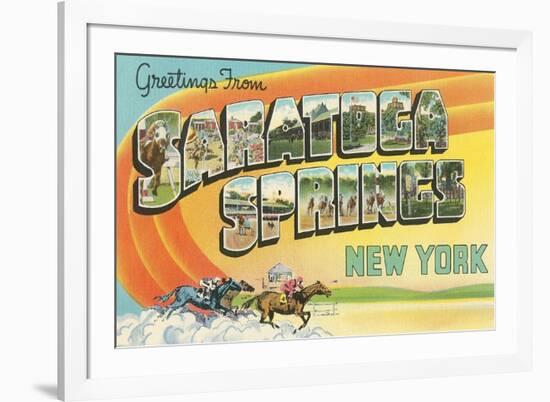 Greetings from Saratoga Springs, New York-null-Framed Premium Giclee Print