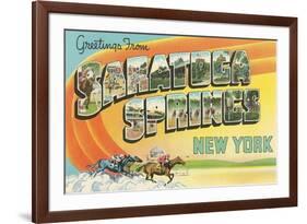 Greetings from Saratoga Springs, New York-null-Framed Premium Giclee Print