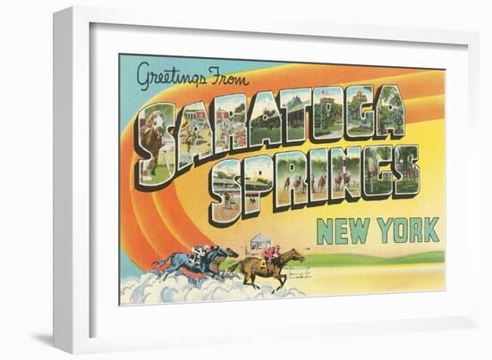 Greetings from Saratoga Springs, New York-null-Framed Art Print