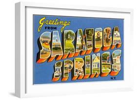 Greetings from Saratoga Springs, New York-null-Framed Art Print