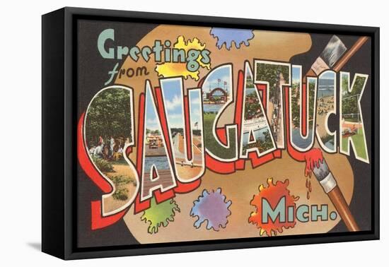 Greetings from Saugatuck, Michigan-null-Framed Stretched Canvas