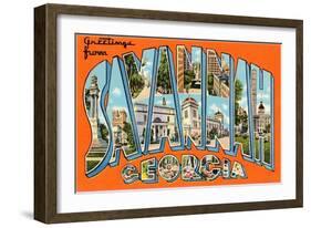 Greetings from Savannah, Georgia-null-Framed Art Print