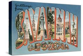 Greetings from Savannah, Georgia-null-Stretched Canvas