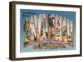 Greetings from Savannah, Georgia-null-Framed Art Print