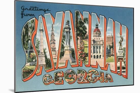 Greetings from Savannah, Georgia-null-Mounted Art Print