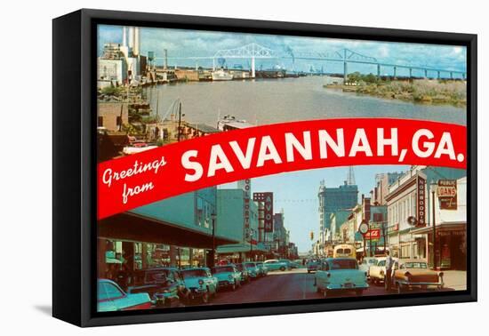 Greetings from Savannah, Georgia-null-Framed Stretched Canvas