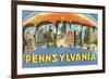 Greetings from Scranton, Pennslyvania-null-Framed Premium Giclee Print