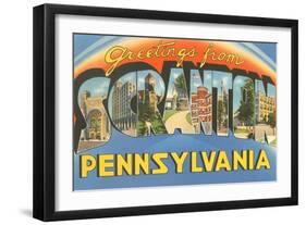 Greetings from Scranton, Pennslyvania-null-Framed Art Print