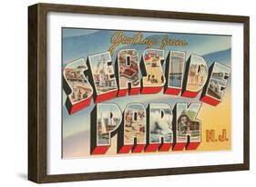 Greetings from Seaside Park, New Jersey-null-Framed Art Print