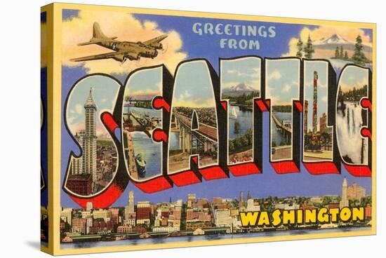 Greetings from Seattle, Washington-null-Stretched Canvas