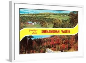 Greetings from Shenandoah Valley-null-Framed Art Print