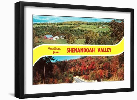 Greetings from Shenandoah Valley-null-Framed Premium Giclee Print