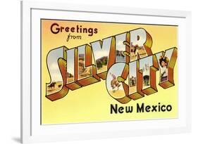 Greetings from Silver City, New Mexico-null-Framed Premium Giclee Print