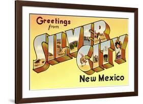 Greetings from Silver City, New Mexico-null-Framed Premium Giclee Print