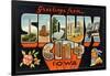 Greetings from Sioux City, Iowa-null-Framed Art Print